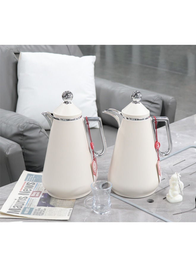 REEM 2-Piece Tea/Coffee Flask Set Beige/Silver 0.7 Liter & 1.0 Liter - Image 2